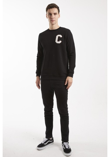 Boston Siyah O-yaka Sweatshırt Siyah