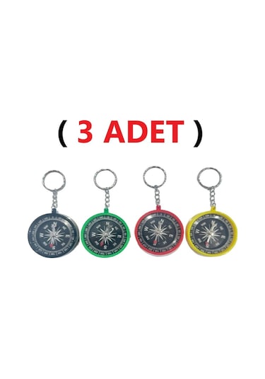 3 Adet Pusula Anahtarlık Renkli Anahtarlık Plastik
