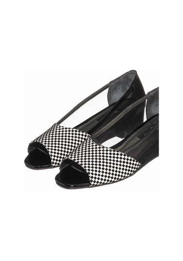 41-42-43-44 Numara Kdr4012 Siyah Büyük Numara Kadın Ayakkabısı Rahat Geniş Kalıp Siyah Pitikareli Ve Fileli Özel Seri Siyah