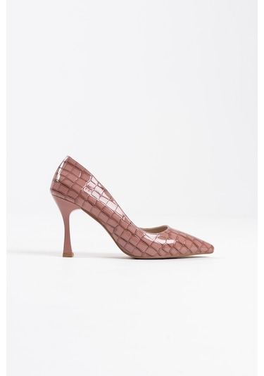 Harper Kadın Somon Kroko Rugan Stiletto Somon
