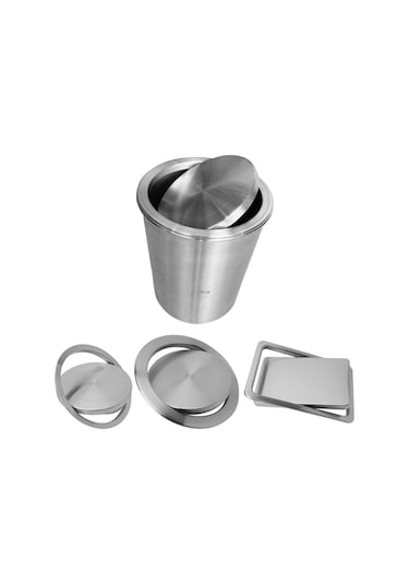 Sones Gömülü Tip Paslanmaz Çelik Salıncak Kapağı Kapaklı Mutfak Tezgahı Çöp Kutusu Kapağı Kapağı, Boyut: Yuvarlak Çizim 20cm Çap Gümüş