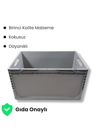 Alpbx 1.kalite Gri Plastik Kasa 60x40x32 Cm - Kutu 65 Litre