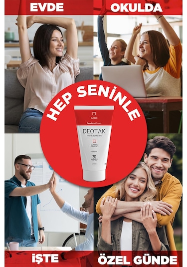 Deotak Classic Koruma 7 Güne Kadar Etkili Hassas Ciltler İçin Kadın - Erkek Kullanım Krem Deodorant 35 ML
