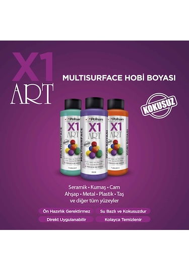 Polisan X1 Art Multisurface Hobi Boyası Pastel Lila 120 ml
