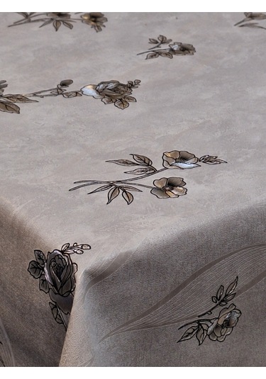 Gümüş Parlak Silinebilir Masa Örtüsü - Elyaflı Pvc Muşamba Gmş002 Gümüş