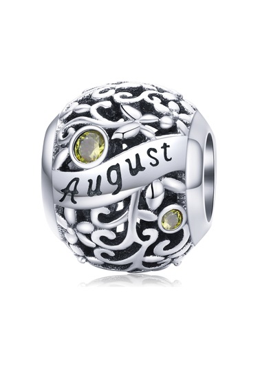 S925 Ayar Gümüş 12 Doğum Taşı Dıy Bilezik Kolye Aksesuarları, Stil: Ağustos Çok Renkli