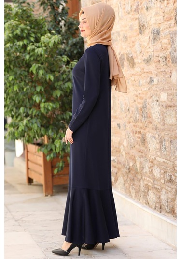 Azra Tesettür Elbise Lacivert Lacivert