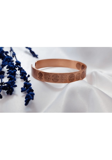 "çift Taraflı Dualı Bakır Bileklik - Şık Ve Anlamlı Aksesuar Bakır