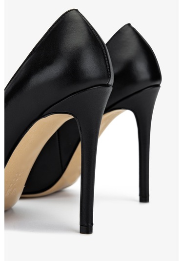 Valmenti Kadın Hakiki Deri Siyah Deri Topuklu Ayakkabı 1027 249 Bn Ayk Y25 Sıyah Dr Siyah