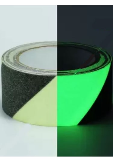Bant Evi Yeşil Siyah Fosforlu Reflektifli Kaydırmaz Bant 5 Cm x 25 M