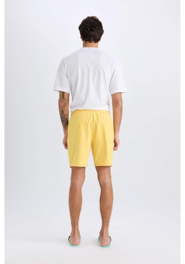 Defacto Regular Fit Kısa Boy Yumuşak Tuşeli Deniz Şortu E0993ax25hsyl190 Sarı