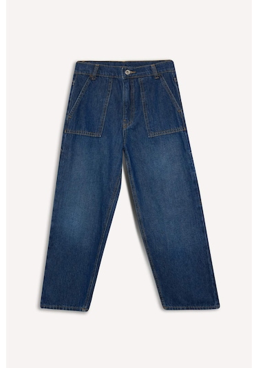 DeFacto Erkek Çocuk Wide Leg Geniş Bol Paça Jean Pantolon C4539A824AUNM28 Mavi