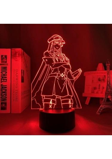 Goldenqian Anime 3d Lamba Akame Ga Öldür Esdeath Led Gece Lambası Odası Dekor Için Gece Lambası Doğum Günü Hediyesi Manga Akame Ga Öldür Neon Işık 4yzkga Siyah