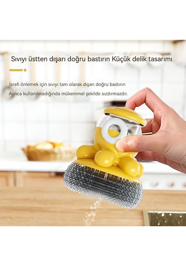 Cc Ggball Mm Aoyu Ahtapot Tencere Fırçası Otomatik Sıvı Dolum Tencere Fırçası Mutfak Ev Soba Temizleme Fırçası