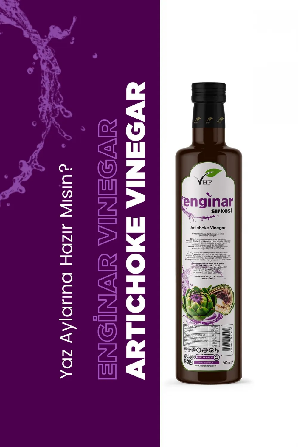 Vhp Enginar Sirkesi 500 Ml