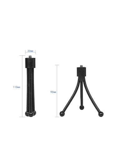 Masaüstü Web Kamerası Standı Braketi Mini Metal Tripod 1/4 İnç Vida İle Canlı Yayın Çevrimiçi Toplantı Öğretim Görüntülü Arama İçin Siyah