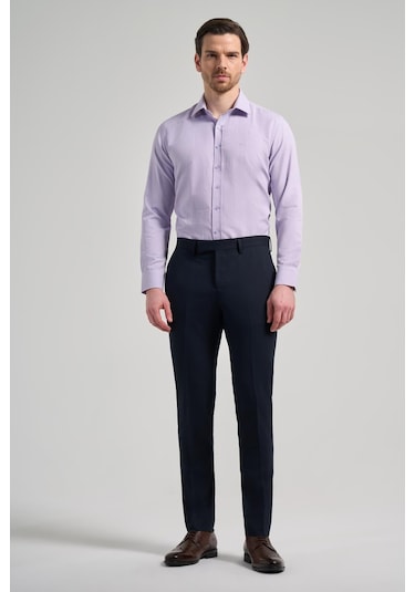 İmza Koyu Lacivert Esnek Yandan Cepli Slim Fit Classic Pantolon 1003250106 Koyu Lacivert