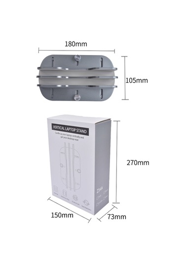 Z34a Büyük Boy Çift Yuvalı Dizüstü Bilgisayar Dikey Depolama Tabanı Ayarlanabilir Alüminyum Alaşımlı Dizüstü Masaüstü Standı - Gümüş