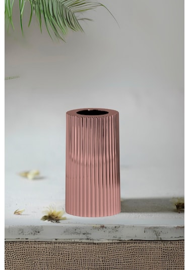 3 Lü Bakır Krom Tırtıklı Yüzey Mumluk Dekoratif Tealight Set Mum