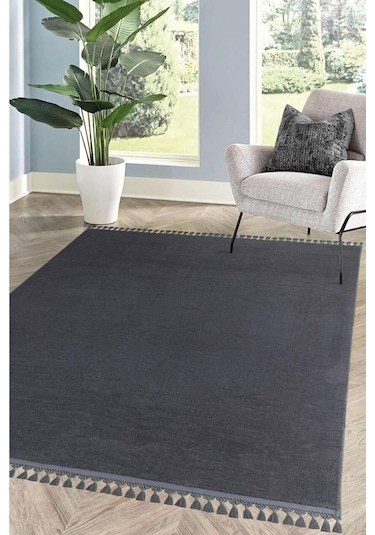 Saraz Halı Comfort Puffy Peluş Halı Gri