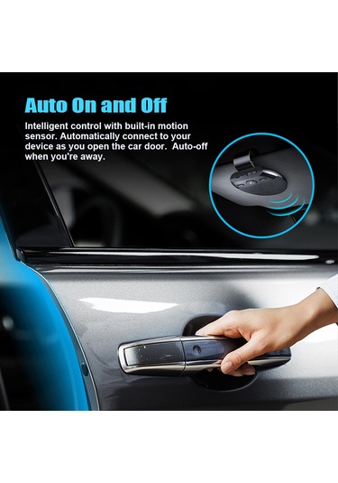 Leezsing Araç Bluetooth Hoparlörü - Güvenli Sürüş, Çift Telefon Bağlantısı, Otomatik Açma/kapama, 10 Saat Konuşma Süresi