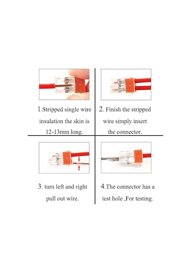 Koodmax 5 Adet Pct-104 4 Pinli İtmeli Hızlı Kolay Kablo Tel Birleştirici Konnektör Vidasız Klemens