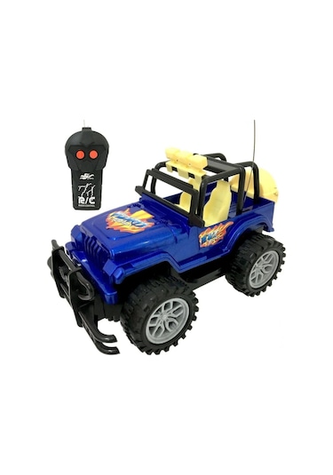 Çocuk Safari Arazi Aracı Uzaktan Kumandalı Yarım Fonksiyon Ileri Geri Oyuncak Jeep Jip Araba - Mavi