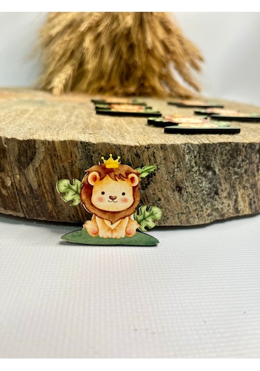 Mr. Home Aslanlı Uv Baskılı Figür Magnet-baskılı Aslanlı Figür -ahşap