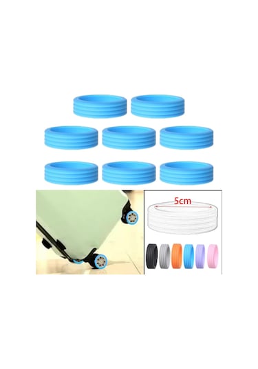 Homyl 8x Silikon Bagaj Jant Kapakları Çizilmeye Karşı Koruma Mavi