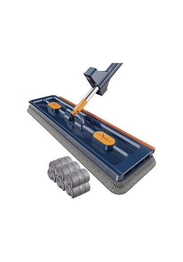 Sones 42cm Eller Serbest Ev Düz Paspas Mutfak Temizleme Tembel Zemin Temizleyici, Stil: Mavi+6 Mendil