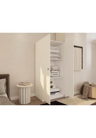 Fırtına 2 Kapaklı Gardırop Beyaz Renk