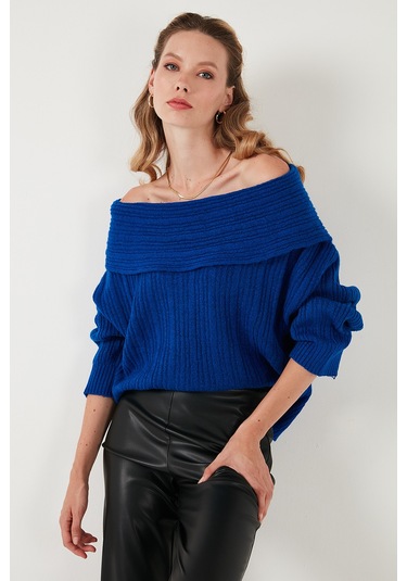 Lela Oversize Fit Madonna Yaka Triko Bayan Kazak 4615216 Saks