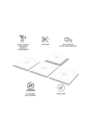 Tink Kendinden Yapışkanlı Mermer 010 Desenli Pvc Karo 30x30 Cm