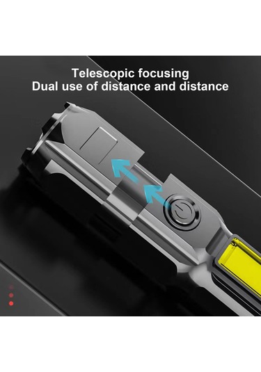 Yunboo 2'li Dışarıda Kullanılamaz El Feneri, P900 Led Işık Kaynağı, 4 Mod Güçlü-avusturya-parıltı-kenar Işığı , Genişletilebilir Zoom Fonksiyonu, Usb Şarj Edilebilir Siyah