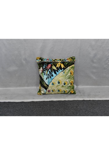 Zehra Abla Halı Yeni Kadife Dokuma Dekoratif Kilim Kırlent Yastık Kılıfı 6013