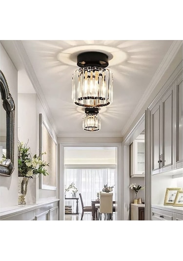 Burenze Luxury Plafonyer Tavan Kristal Taşlı Avize Hol Antre