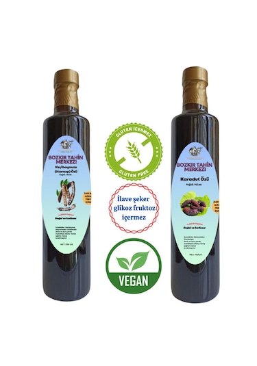 Bozkır Tahin Merkezi Karadut Özü 700 G + Soğuk Sıkım Keçiboynuz Özü 700 G