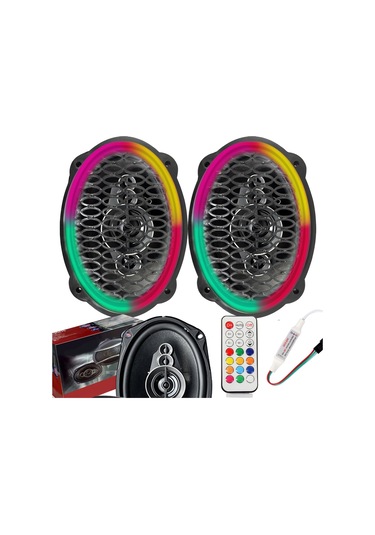 Pixel Led Kapaklı Oval Hoparlör 1000w 2 Adet Animasyonlu Plx-4529