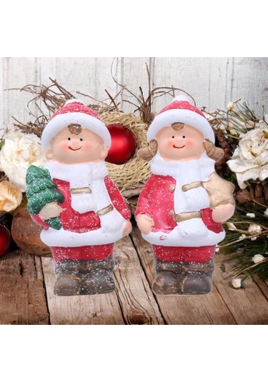 Homyl Seramik Bebek Figürleri Yılbaşı Süsleri Tatil Partisi Ofisi 3,5 Cm X 3,5 Cm X 11,5 Cm