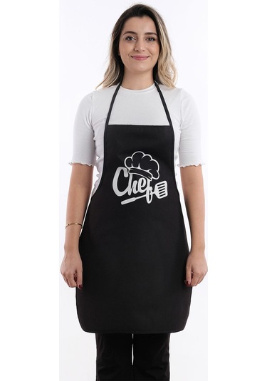 Beautiful İkili Paket Sıvı Geçirmez Su Geçirmez Mutfak Önlüğü Siyah01