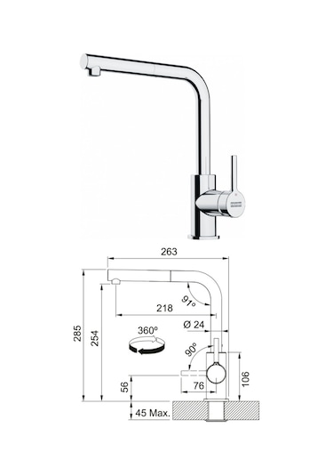 Maris MRX 110-50 Eviye + Lina Spiralli Armatür Seti İnox