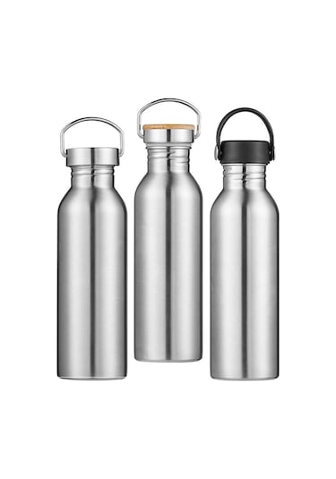 Suntek Paslanmaz Çelik Spor Su Şişesi Bisiklet Yürüyüş 750 ML Gri