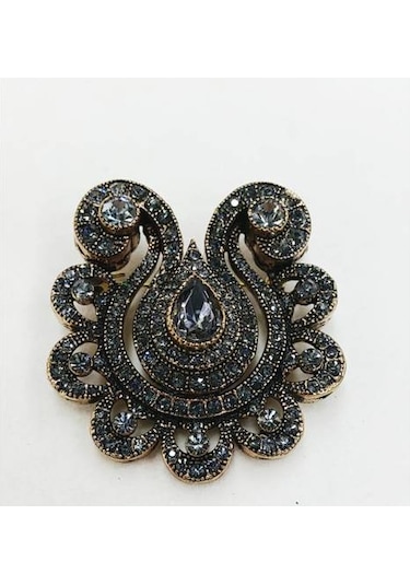 Lale Swarovski Taşlı Elmas Montür Yaka İğnesi Broş
