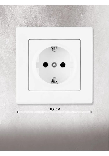 Arte Milano Tekli Topraklamalı Ve Çocuk Korumalı Duvar Prizi 343354673 Set06-1-40-1 White
