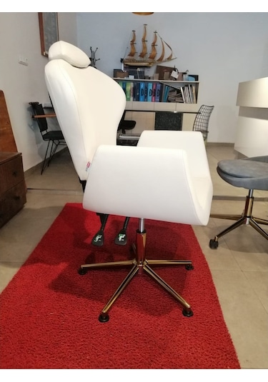 Gold Ayaklı Kuaför Kaş ve Makyaj Koltuğu