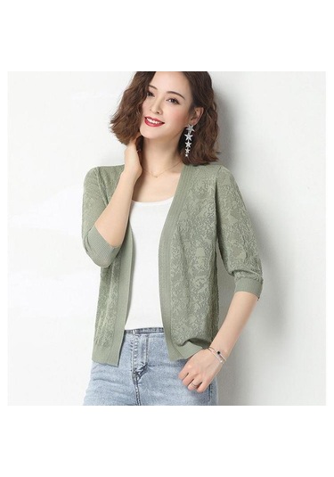 Siyah Dış Hırka Kadın Kısa Üst İnce Kesit Şal Yaz Etekli Örme Kazak Siyah