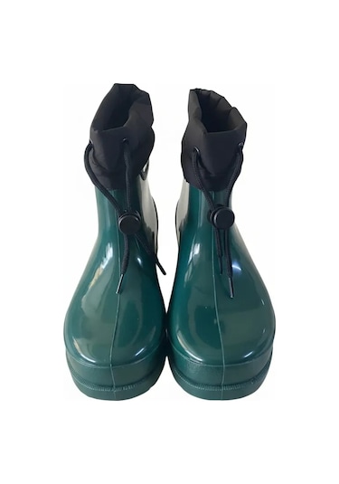 Konçlu Peluşlu Unisex Potin Kadın Yağmur Botu 36-40 Yeşil Yeşil