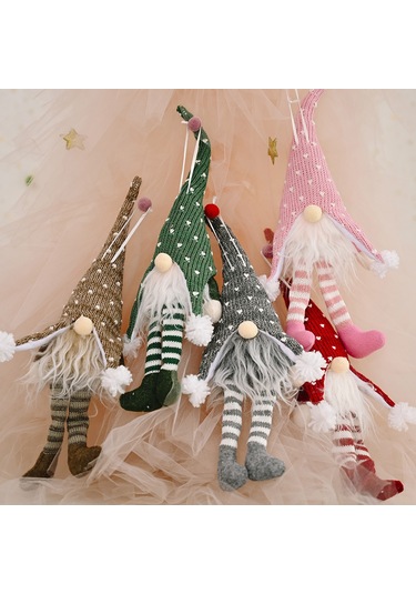 Springsun Noel Dekorasyonu: Aydınlatmalı Orman Baba Askılı Figür - Pembe Yaratıcı Yüzsüz Bebek Süs Eşyası