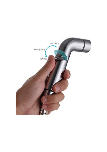 Fause KTS101 Spiralli Taharetmatik Debi Ayarlı Taharet El Duşu Krom