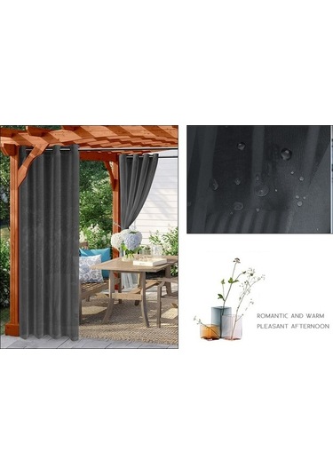 Pazly 1 Adet Modern Basit Su Geçirmez Düz Siyah Trilon Şeffaf Delikli Uv Koruyucu Güneşlik Perde Kumaşı Siyah